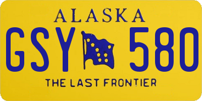 AK license plate GSY580