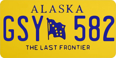 AK license plate GSY582