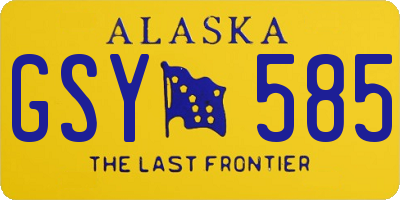 AK license plate GSY585