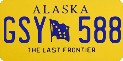 AK license plate GSY588