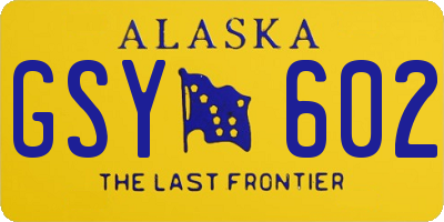 AK license plate GSY602
