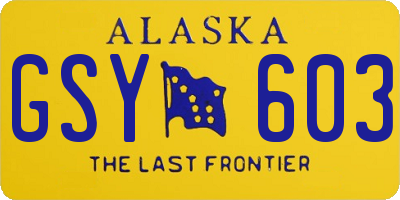 AK license plate GSY603