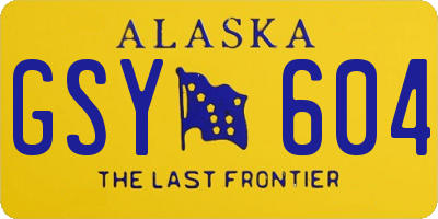 AK license plate GSY604