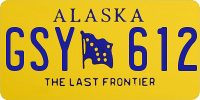 AK license plate GSY612