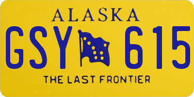 AK license plate GSY615