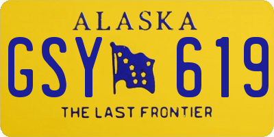 AK license plate GSY619