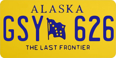 AK license plate GSY626