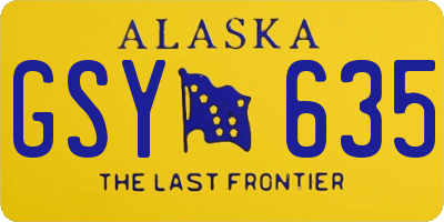 AK license plate GSY635