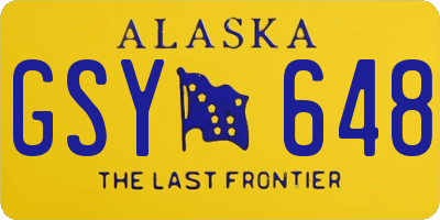 AK license plate GSY648