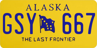 AK license plate GSY667
