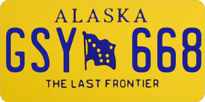 AK license plate GSY668