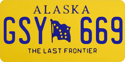 AK license plate GSY669