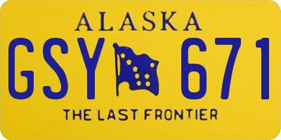 AK license plate GSY671