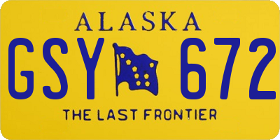 AK license plate GSY672