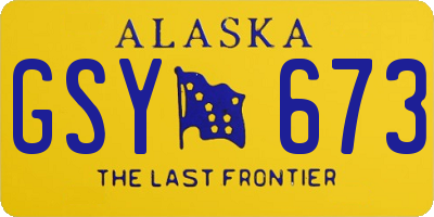 AK license plate GSY673