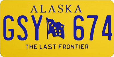 AK license plate GSY674