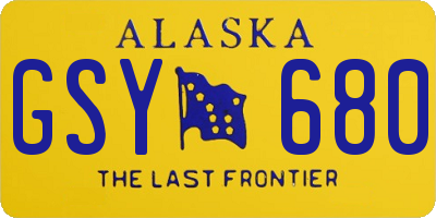 AK license plate GSY680