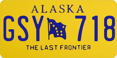 AK license plate GSY718