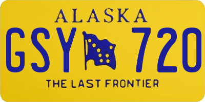 AK license plate GSY720