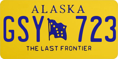 AK license plate GSY723
