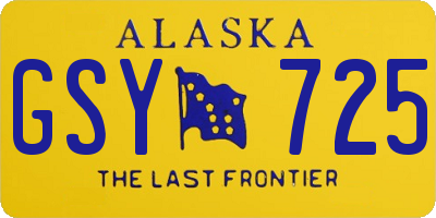 AK license plate GSY725
