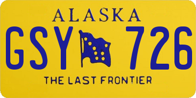 AK license plate GSY726