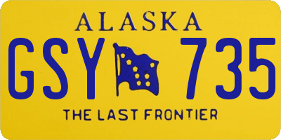 AK license plate GSY735