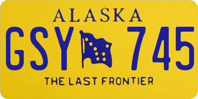 AK license plate GSY745