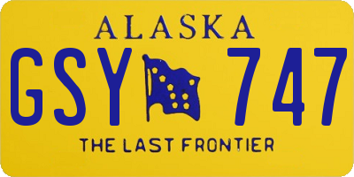 AK license plate GSY747