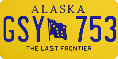AK license plate GSY753