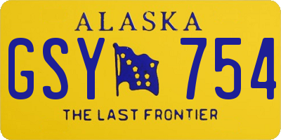 AK license plate GSY754