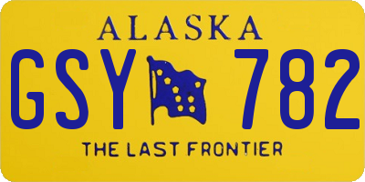 AK license plate GSY782