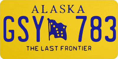 AK license plate GSY783