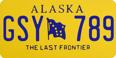 AK license plate GSY789