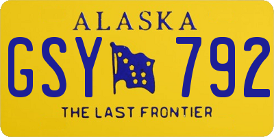 AK license plate GSY792