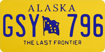 AK license plate GSY796