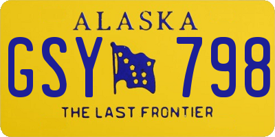 AK license plate GSY798