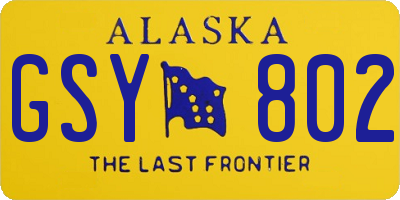 AK license plate GSY802