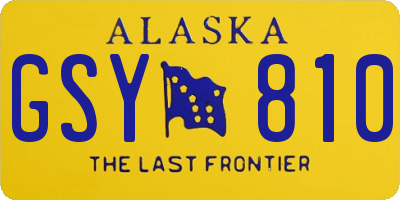 AK license plate GSY810