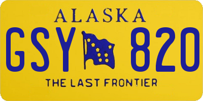 AK license plate GSY820