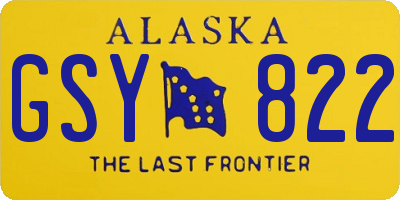 AK license plate GSY822