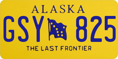AK license plate GSY825
