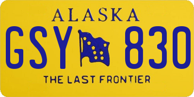 AK license plate GSY830