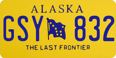 AK license plate GSY832
