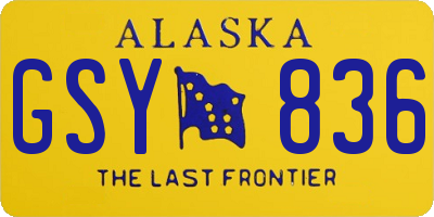 AK license plate GSY836