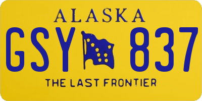 AK license plate GSY837