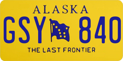 AK license plate GSY840