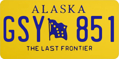 AK license plate GSY851