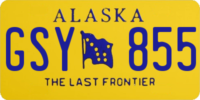 AK license plate GSY855