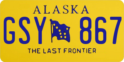 AK license plate GSY867